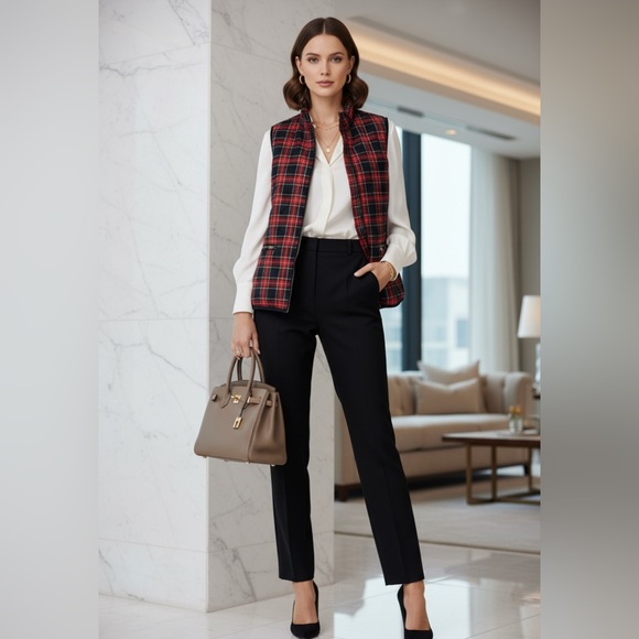 Copper Key Jackets & Blazers - Red and Blue Plaid Vest Copper Key Large